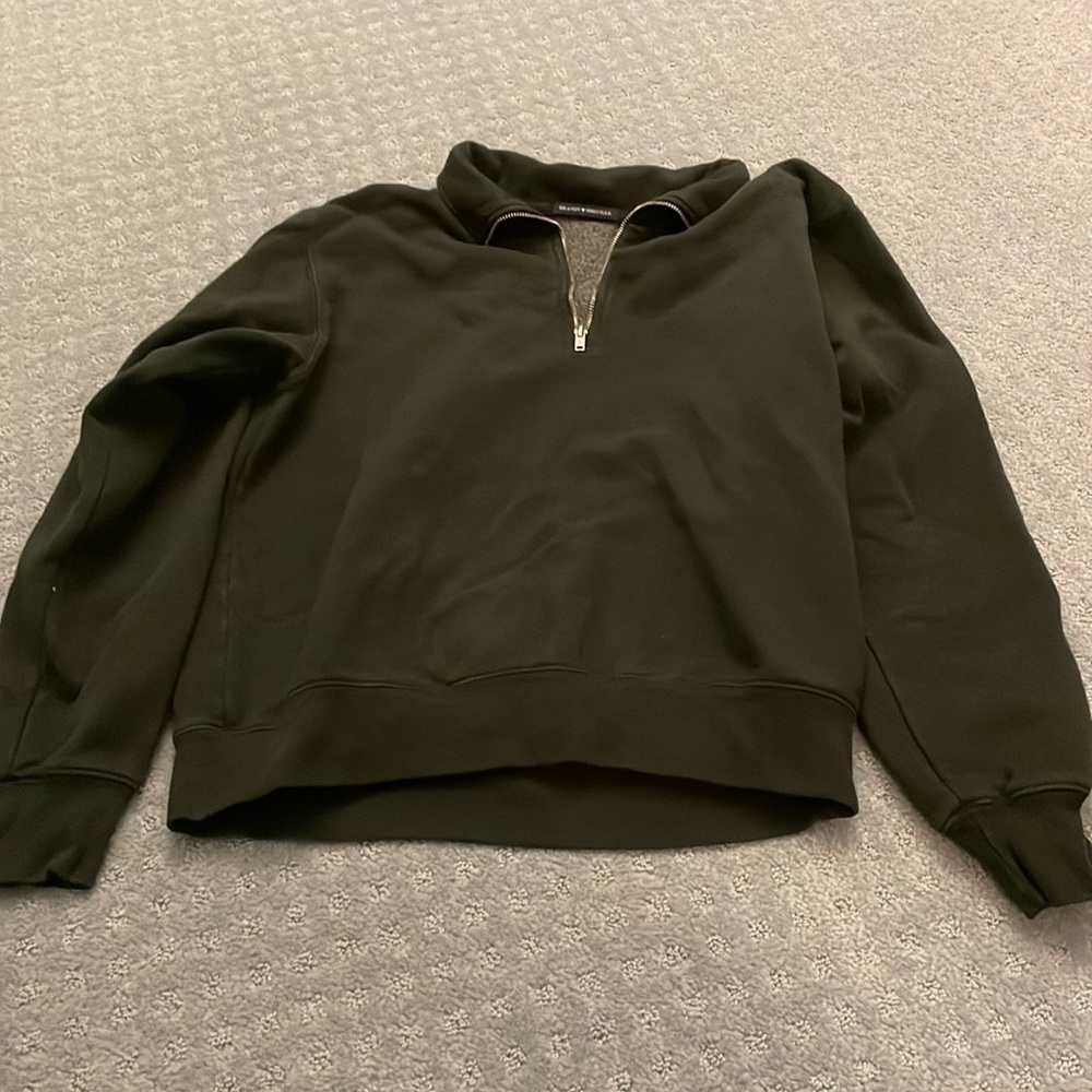 brandy melville green quarter zip
